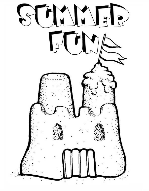 Sand Castle Coloring Pages
 Summer Fun Play Sand Castle Coloring Page Summer Fun Play