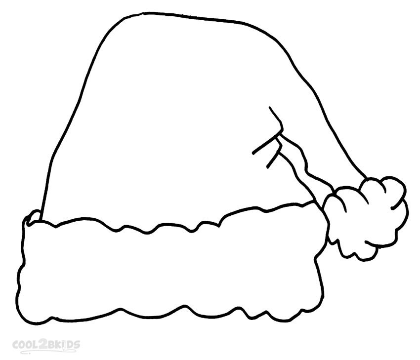 Santa Hat Coloring Pages
 Printable Santa Hat Coloring Pages For Kids