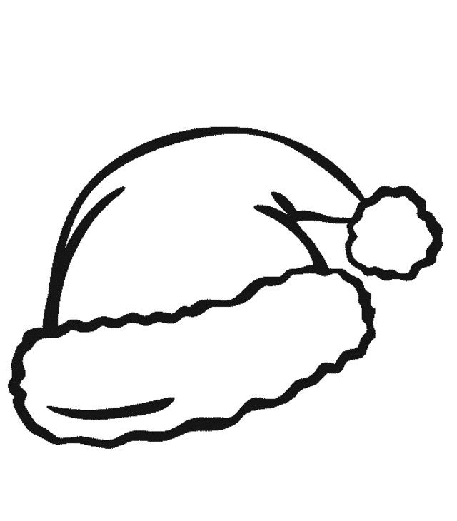 Santa Hat Coloring Pages
 Santa Hat clipart black and white Pencil and in color