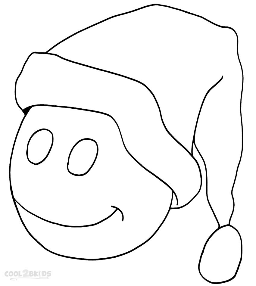 Santa Hat Coloring Pages
 Printable Santa Hat Coloring Pages For Kids