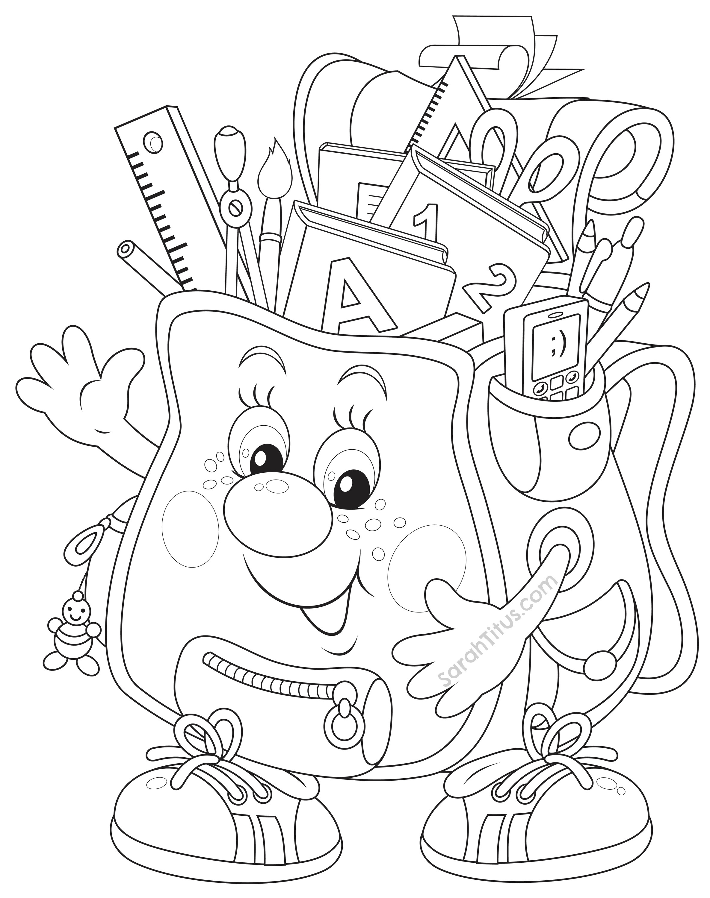 School Coloring Pages
 Back to School Coloring Pages Sarah Titus
