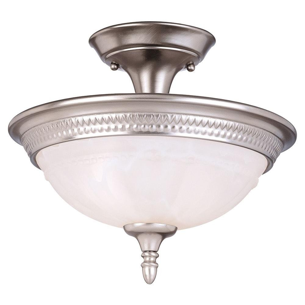 Best ideas about Semi Flush Mount Lighting
. Save or Pin Illumine 3 Light Pewter Semi Flush Mount with White Faux Now.