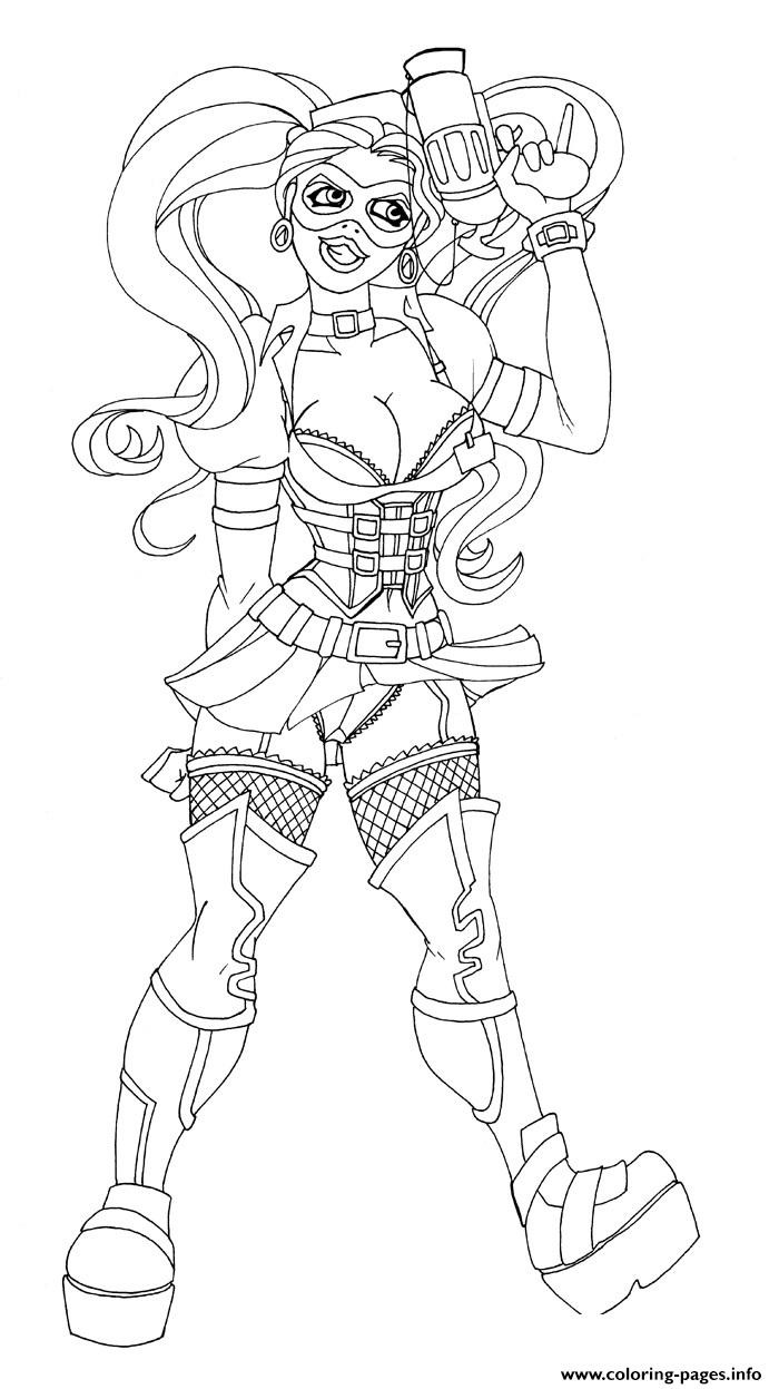 Sexy Coloring Pages
 y Adult Gun Harley Quinn Coloring Pages Printable