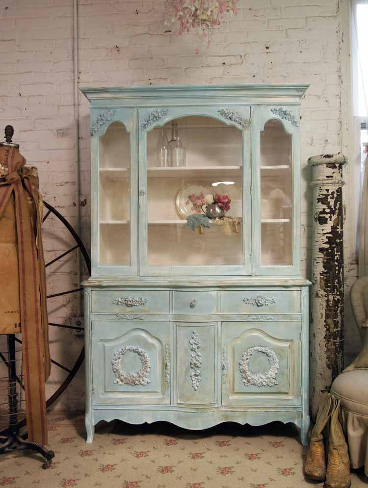 Best ideas about Shabby Chic Cabinet
. Save or Pin Painted Cottage Shabby Aqua Chic China Cabinet CC262 Now.