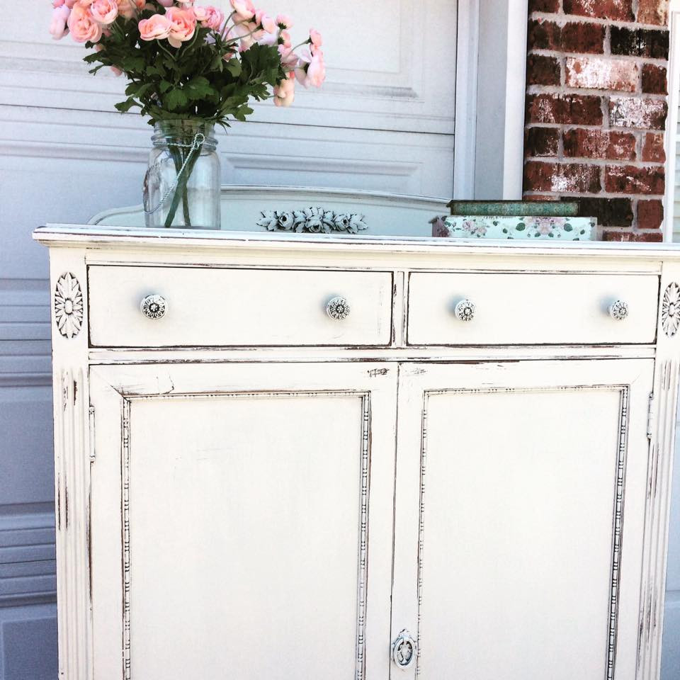 Best ideas about Shabby Chic Paint
. Save or Pin Shabby Chic Cabinet in Antique White Milk Paint Now.