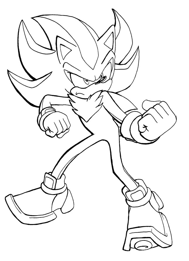 Shadow The Hedgehog Coloring Pages Shadow the Hedgehog pose by ad...