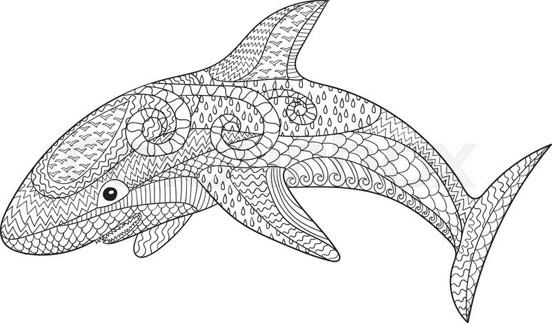 Best ideas about Shark Coloring Pages For Adults
. Save or Pin Happy shark with high details Adult Now.