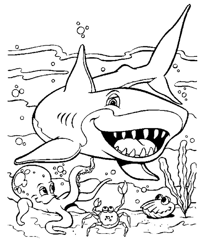 Shark Coloring Sheets For Kids
 Shark Coloring Pages