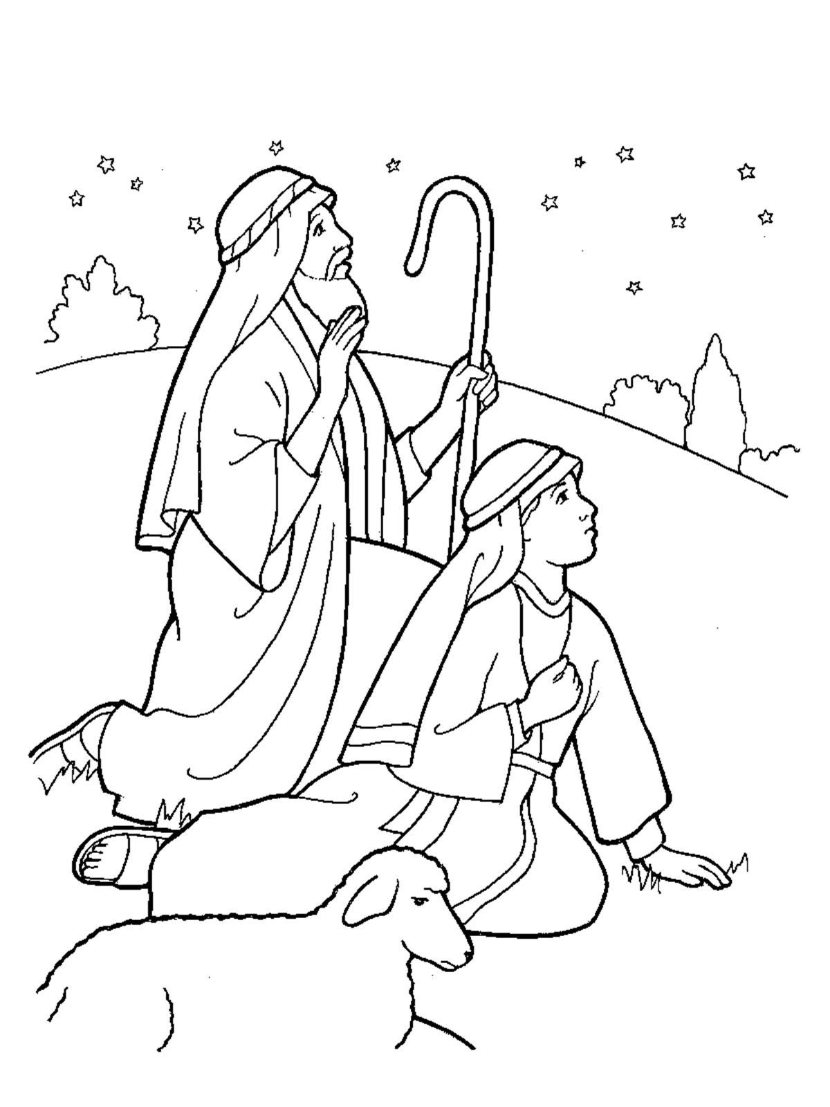 Shepherds Coloring Pages
 Nativity Shepherds