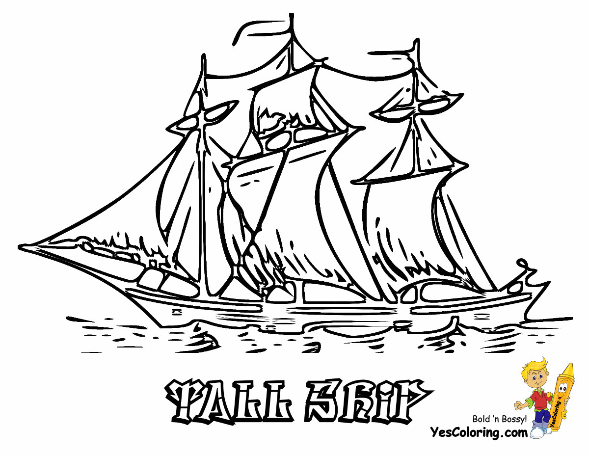 Ship Coloring Pages
 Sky High Tall Ships Coloring Pages Ship Free