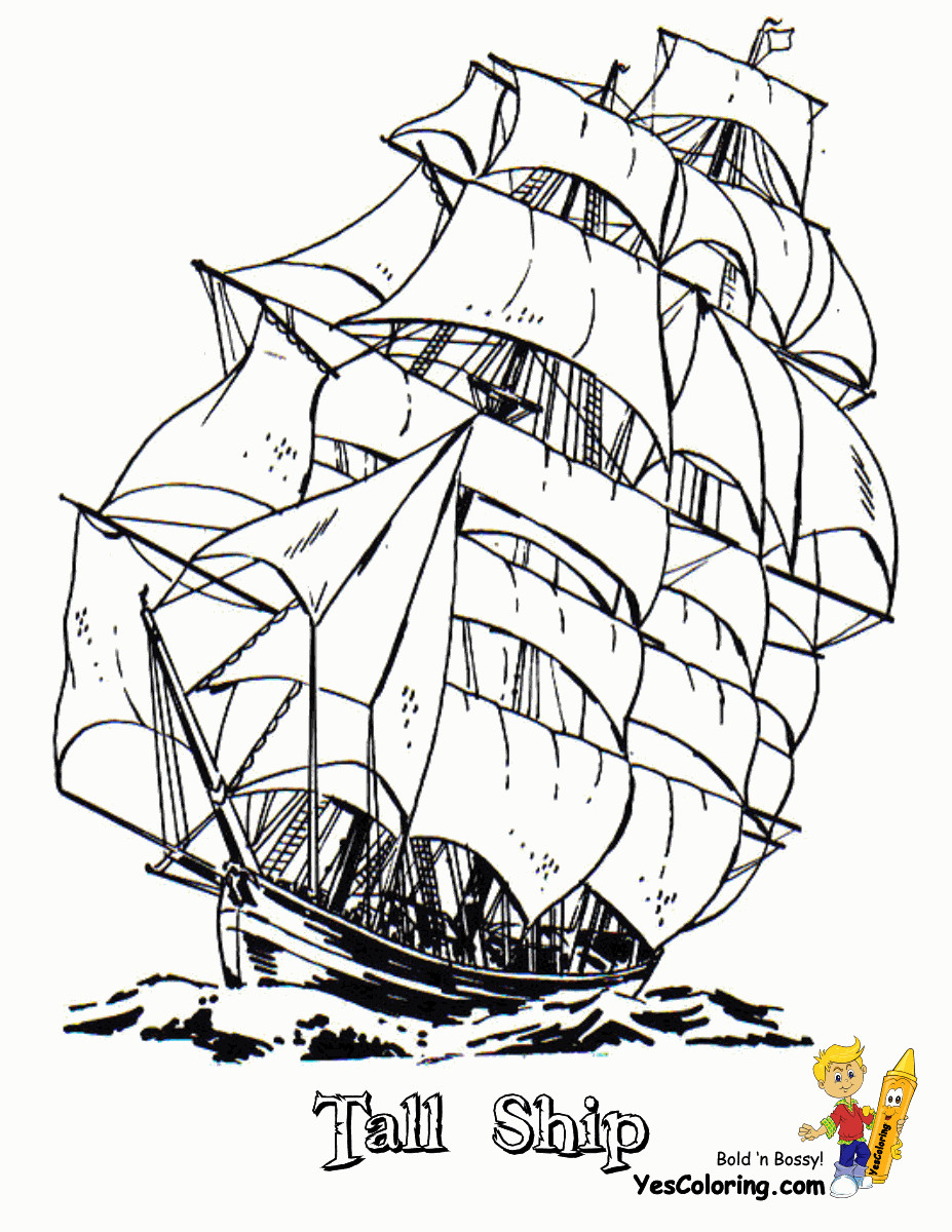 Ship Coloring Pages
 Sky High Tall Ships Coloring Pages Ship Free