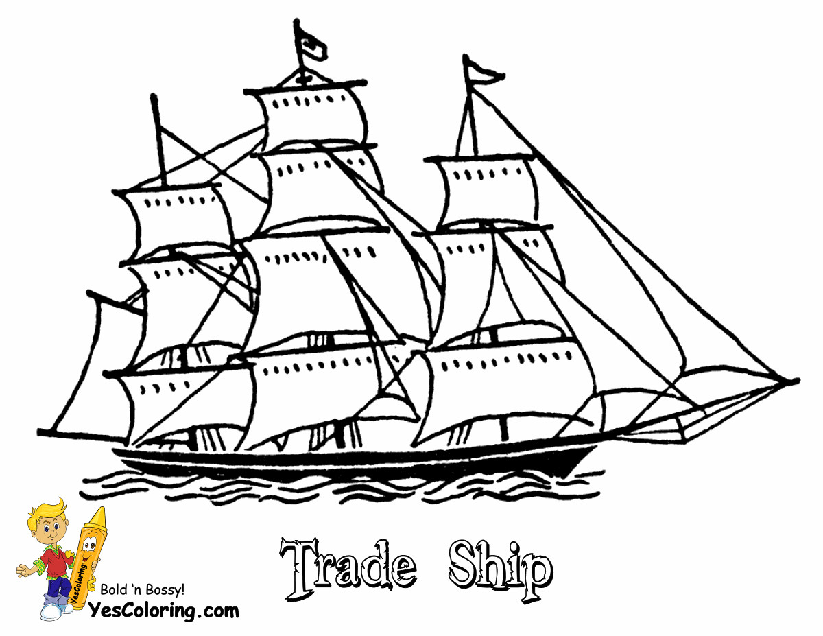 Ship Coloring Pages
 Sky High Tall Ships Coloring Pages Ship Free