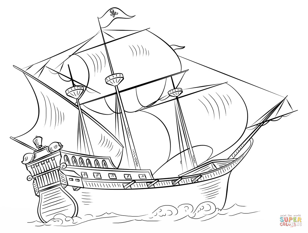 Ship Coloring Pages
 Pirate Ship coloring page