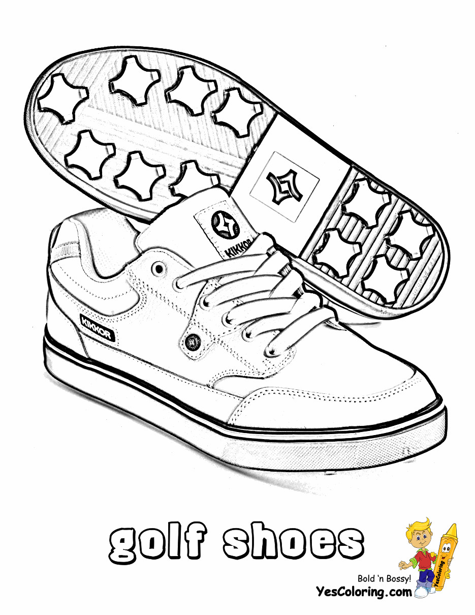 Shoes Coloring Sheets For Boys
 Two Fisted Golf Coloring Golf Sports Coloring