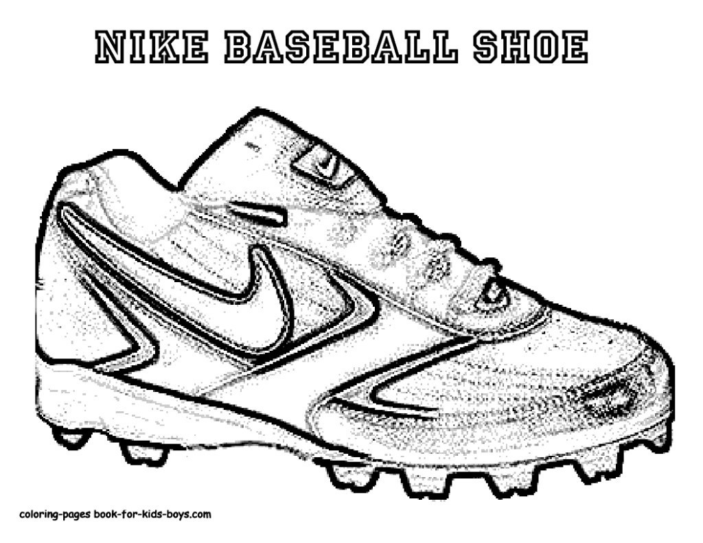 Shoes Coloring Sheets For Boys
 Cool Nike Baseball Shoes Color