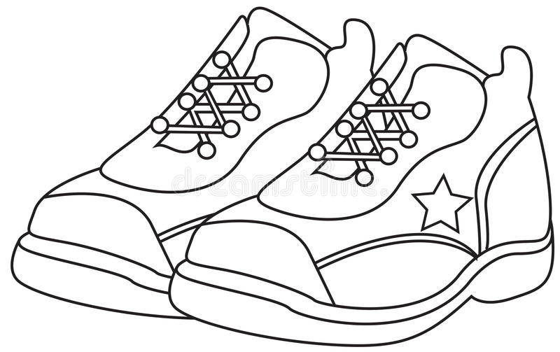 Shoes Coloring Sheets For Boys
 Running Shoes Coloring Page Stock Illustration