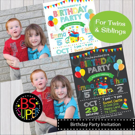 Best ideas about Sibling Birthday Invitations
. Save or Pin Birthday Party Invitation Sibling Birthday Invitations Now.