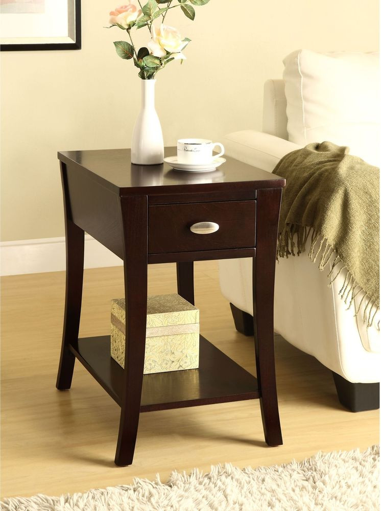 Best ideas about Side Tables For Living Room
. Save or Pin Espresso Side Table Living Room End Table W Drawer Storage Now.