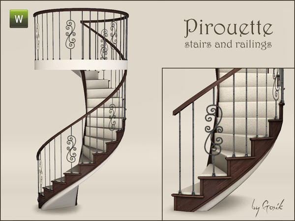 Best ideas about Sims 4 Functional Spiral Staircase
. Save or Pin Gosik s Pirouette spiral stairs and railings Now.