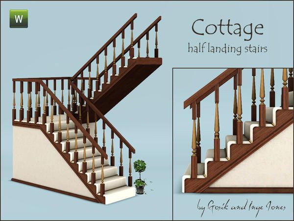 Best ideas about Sims 4 Functional Spiral Staircase
. Save or Pin Gosik s Cottage half landing stairs free The sims 3 Now.