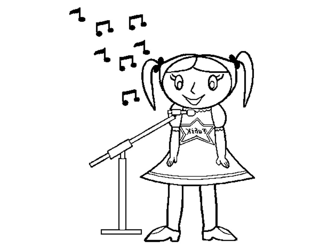 Singer Coloring Pages For Kids
 Singing Coloring Pages Kidsuki