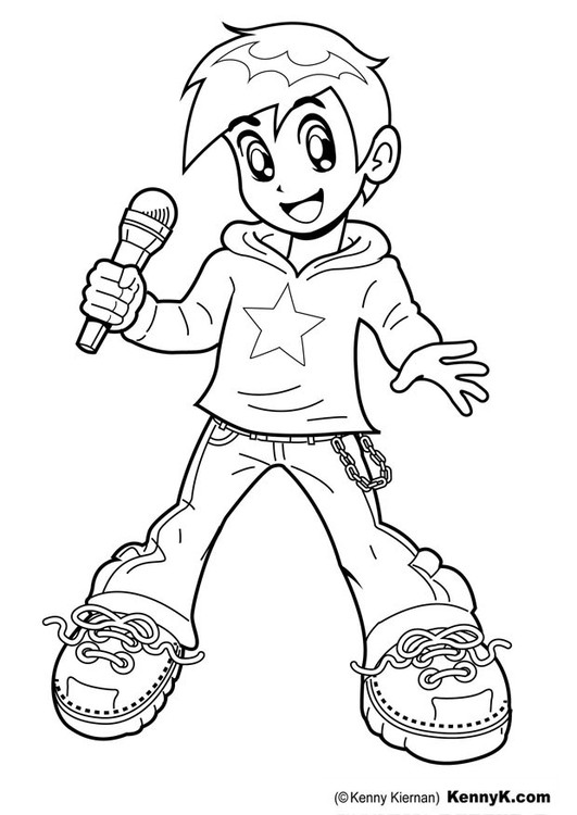 Singer Coloring Pages For Kids
 Coloring page singer img