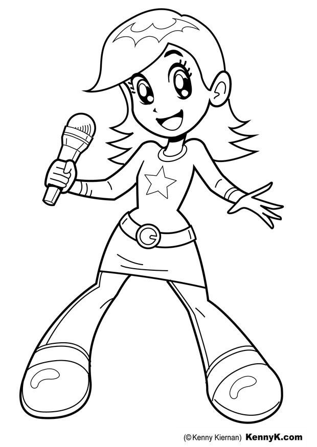 Singer Coloring Pages For Kids
 Coloring page singer img