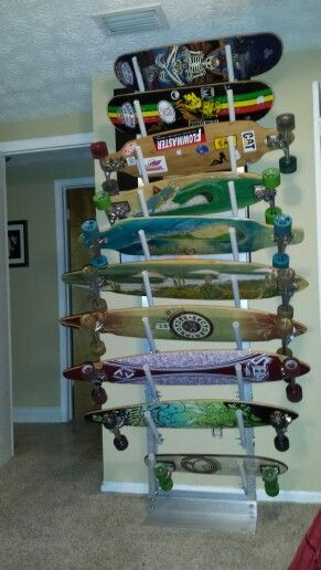 Skateboard Rack DIY
 Skateboard rack Skateboard and Homemade on Pinterest