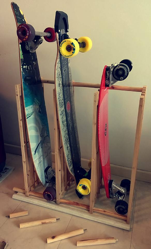 Skateboard Rack DIY
 The £6 Skateboard Longboard Rack IKEA Hackers