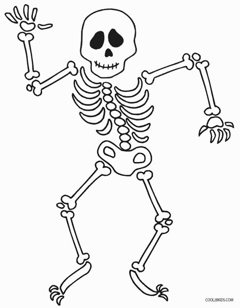 Skeloton Coloring Pages
 Printable Skeleton Coloring Pages For Kids