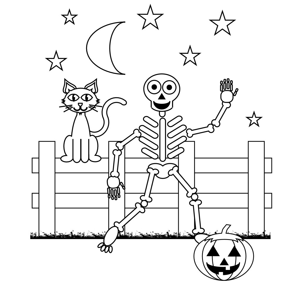 Skeloton Coloring Pages
 Free Printable Skeleton Coloring Pages For Kids