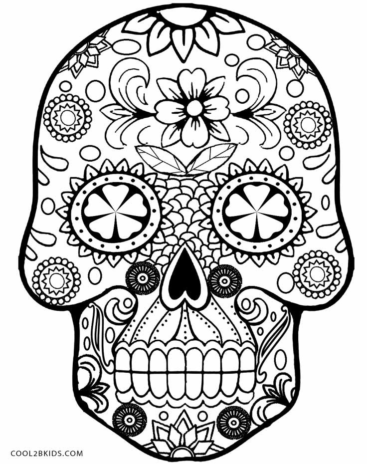 Skull Coloring Pages
 Printable Skulls Coloring Pages For Kids