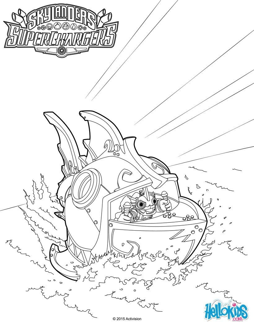 Skylander Supercharger Coloring Pages
 Reef ripper submarine coloring pages Hellokids