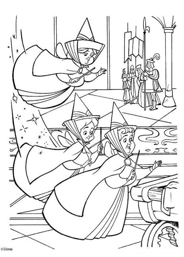 Sleeping Beauty Coloring Pages
 Flora fauna and merryweather coloring pages Hellokids