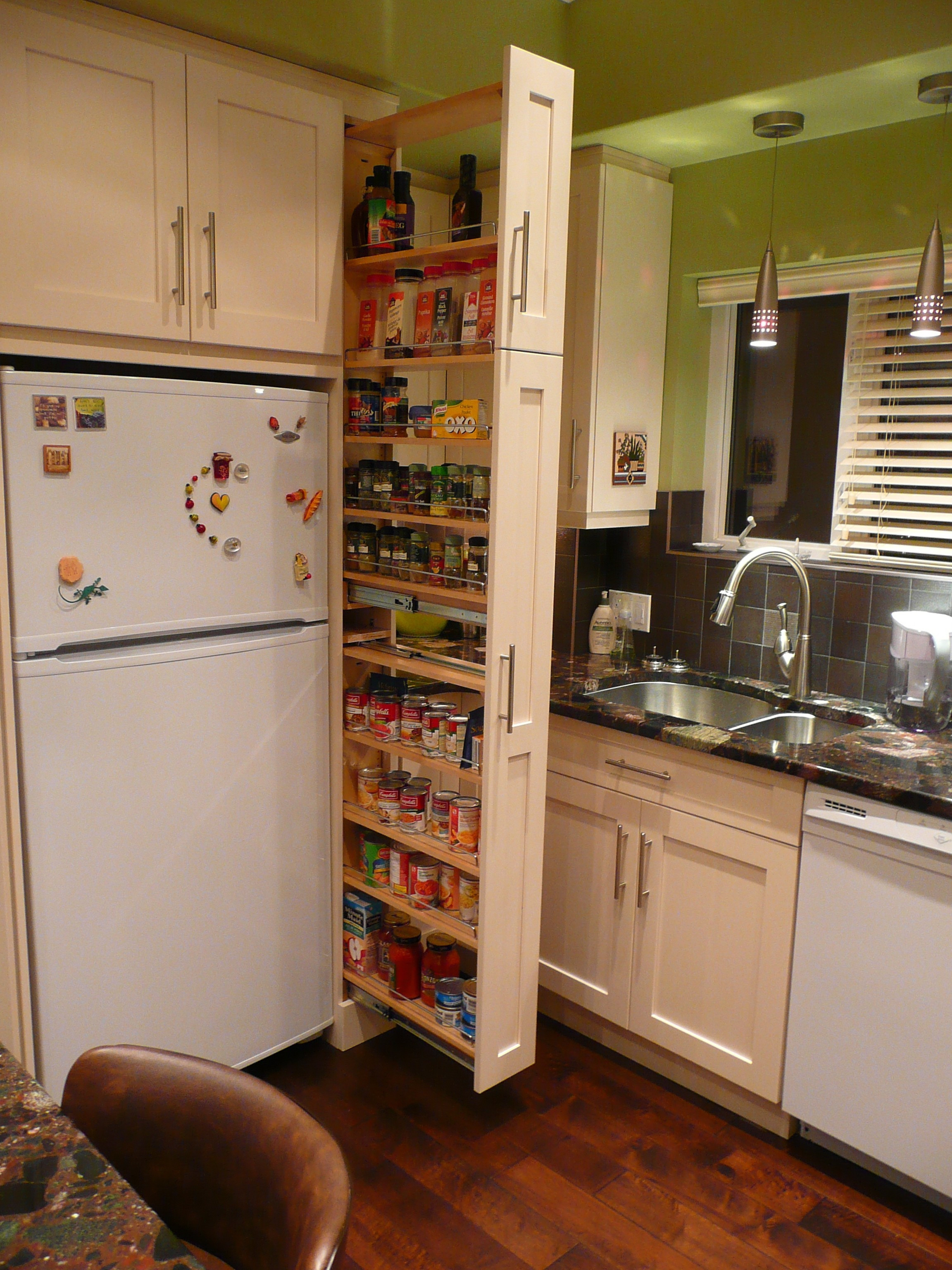 Best ideas about Slide Out Pantry
. Save or Pin Tiered White Wall Mount Pantry Cabinet In Sliding Kitchen Now.