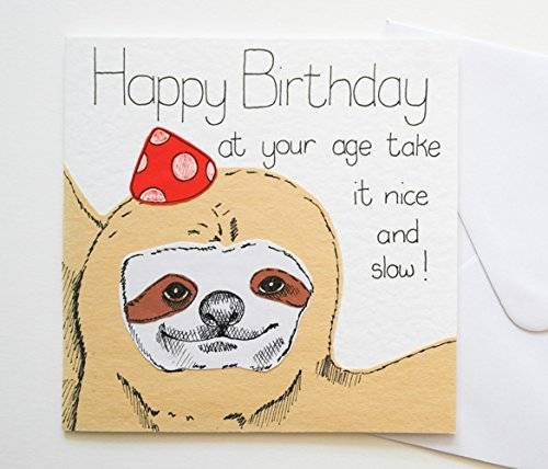 Sloth Birthday Card
 Amazon Sloth Birthday card Handmade