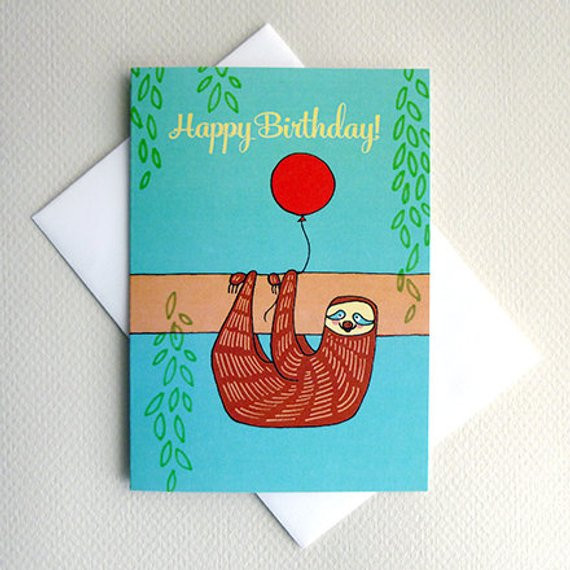 Sloth Birthday Card
 Sloth Birthday Card