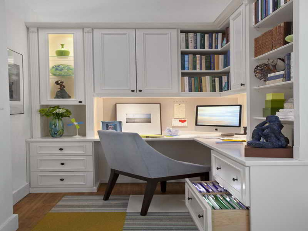 Best ideas about Small Office Space Design
. Save or Pin Cabinets for small spaces home office design examples Now.