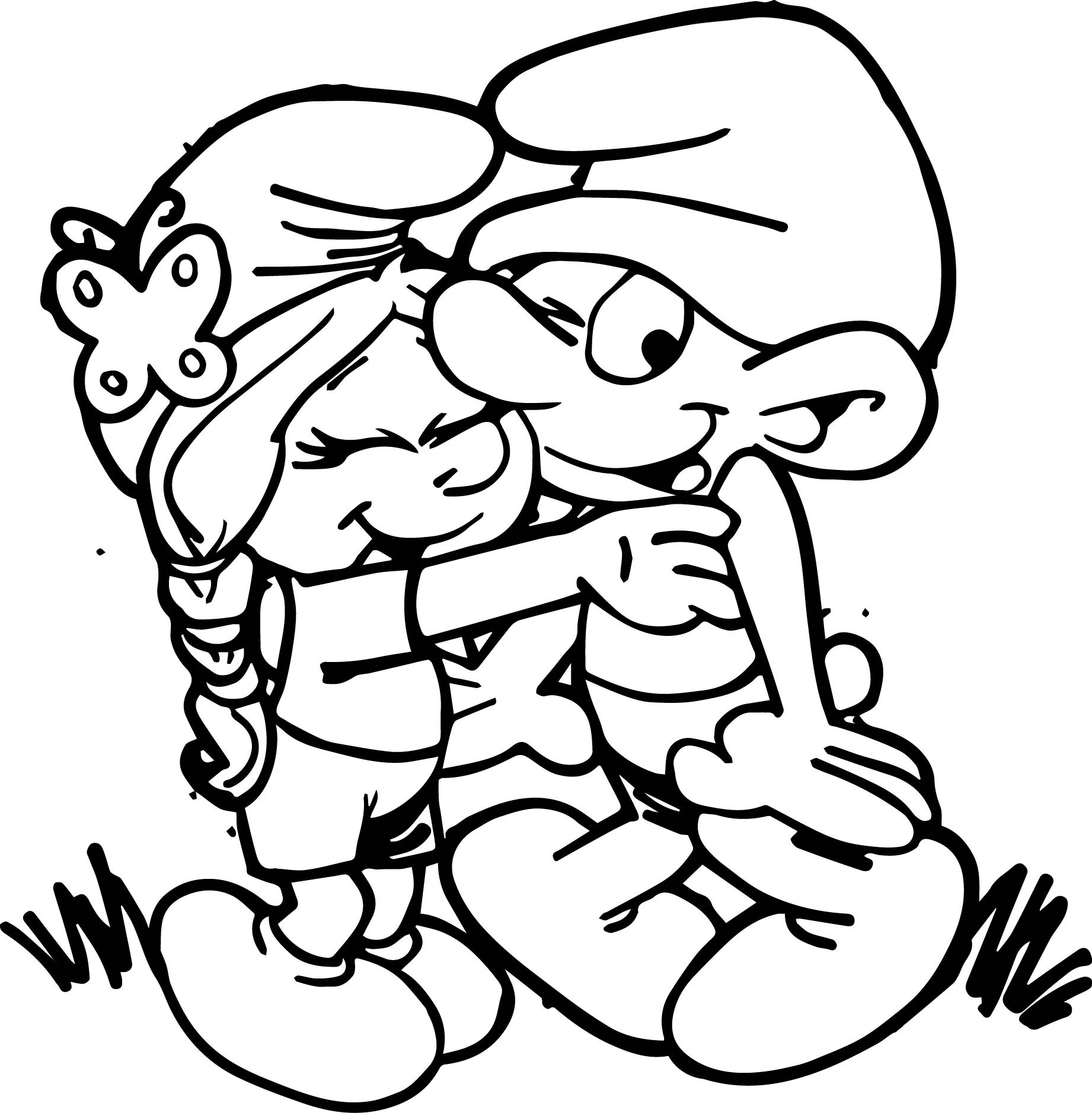 Smurf Coloring Pages
 Distracted Lili And Clumsy Smurf Coloring Page