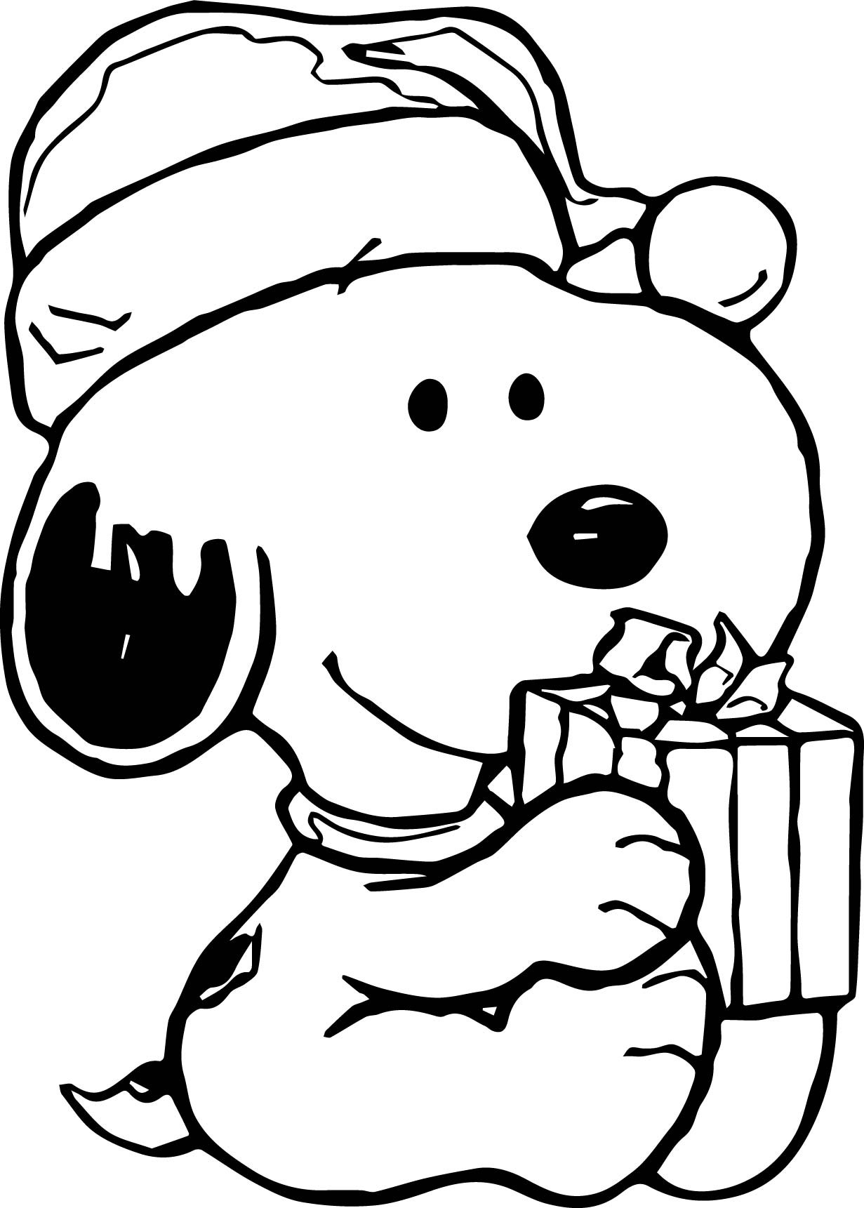 Snoppy Coloring Pages
 Baby Snoopy Christmas Coloring Page