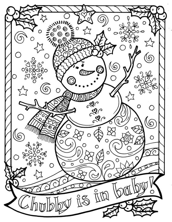 Snowman Coloring Pages For Adults
 Snowman Coloring page Chubby Christmas Adult Color Holidays