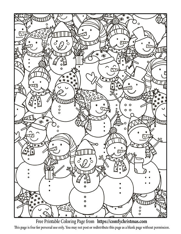 Snowman Coloring Pages For Adults
 Free Printable Christmas Coloring Pages • fy Christmas