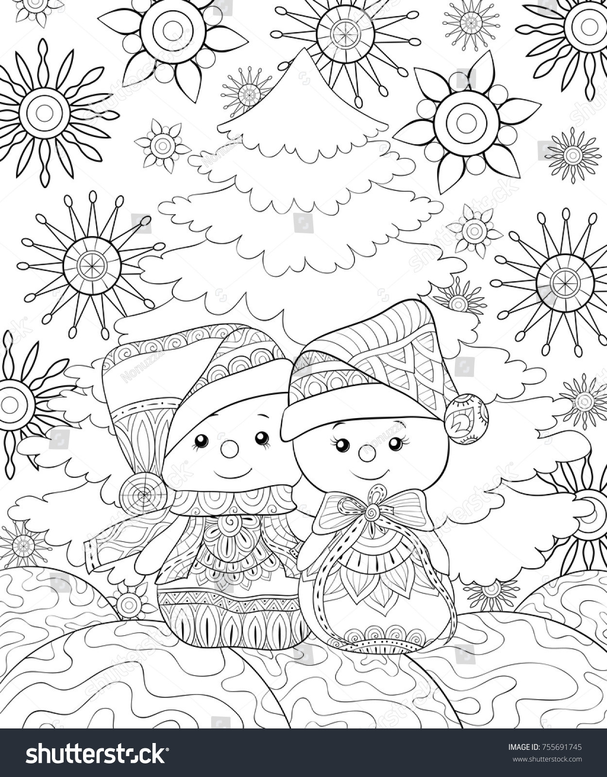 Snowman Coloring Pages For Adults
 Christmas Snowflake Coloring Pages Printable Free