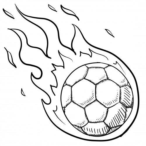 Soccer Ball Coloring Pages
 Soccer Ball In Flames For Kids KidsPressMagazine