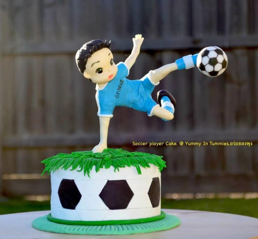 Soccer Birthday Cake
 Soccer player cake Cake by Yummy In Tummies CakesDecor