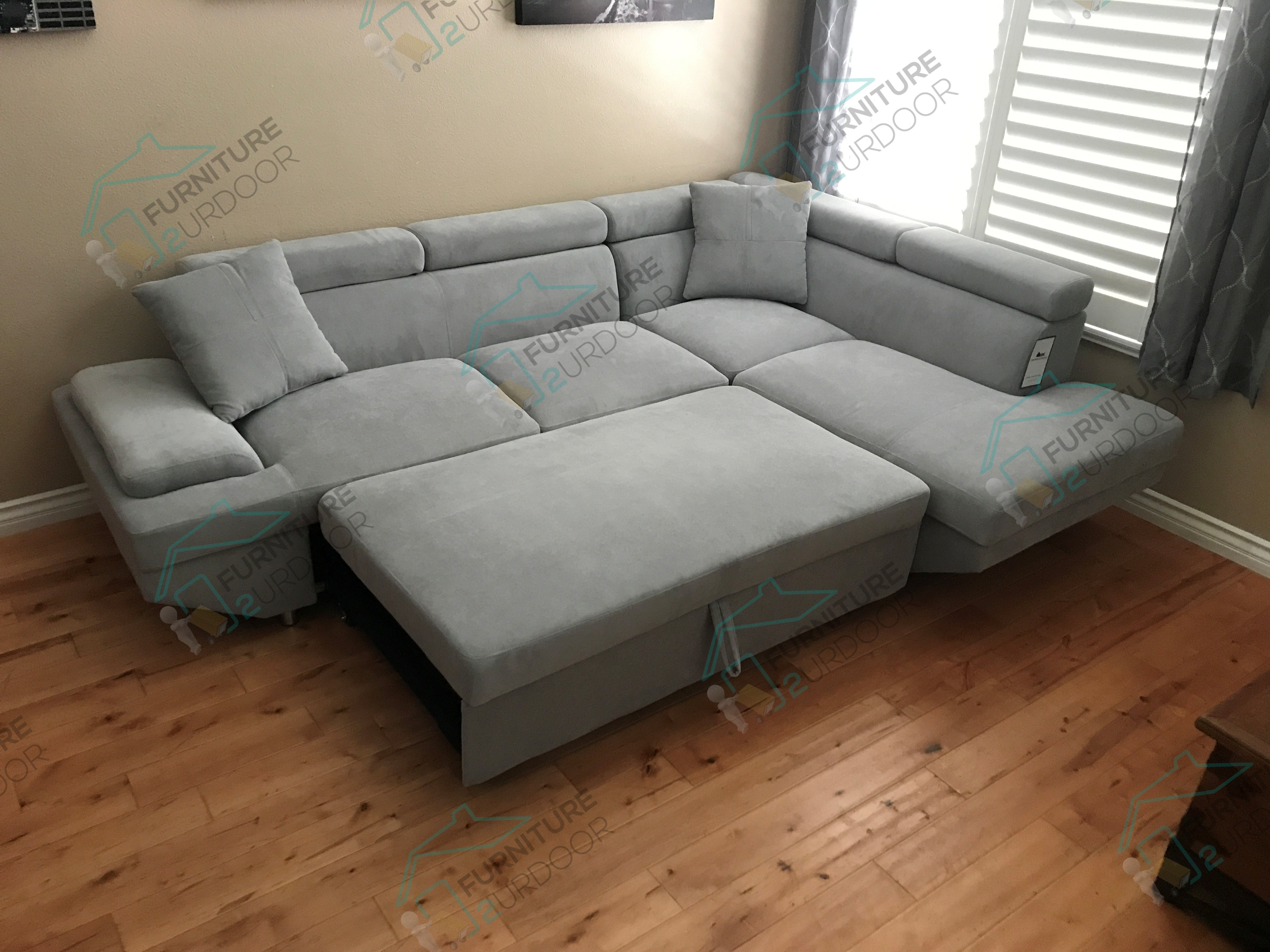 Best ideas about Sofa Bed Sectional
. Save or Pin Foreman Contemporary Style Gray Flannelette Fabric Pull Now.