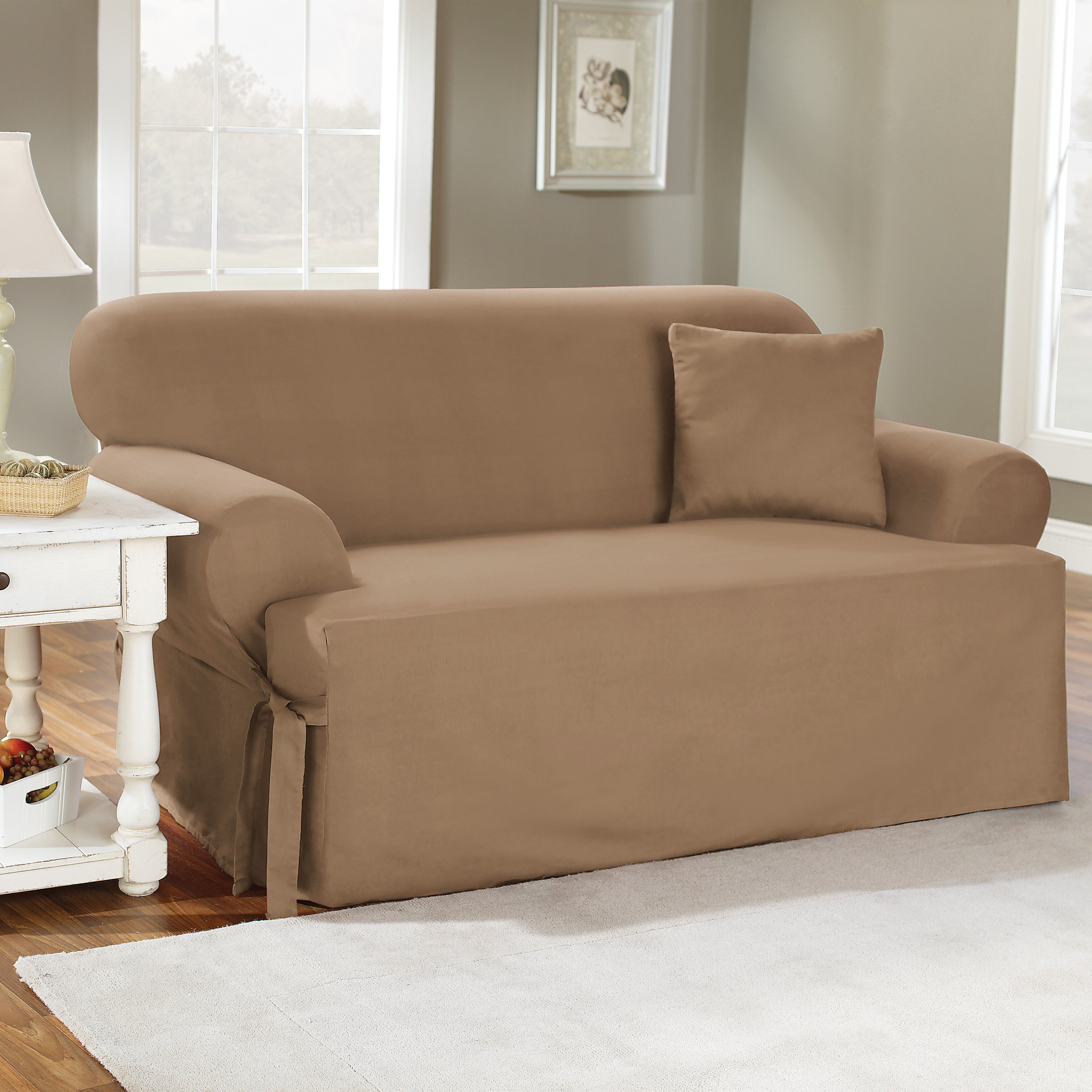 Best ideas about Sofa Slip Covers
. Save or Pin Sure Fit Cotton Duck T Cushion Sofa Slipcover Sofa Now.