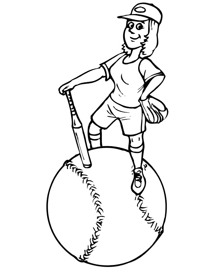 Softball Coloring Pages
 Free Printable Baseball Coloring Pages for Kids Best