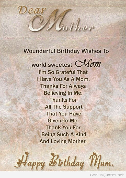 Son Birthday Quotes From Mom
 Best 25 Mom birthday wishes ideas on Pinterest