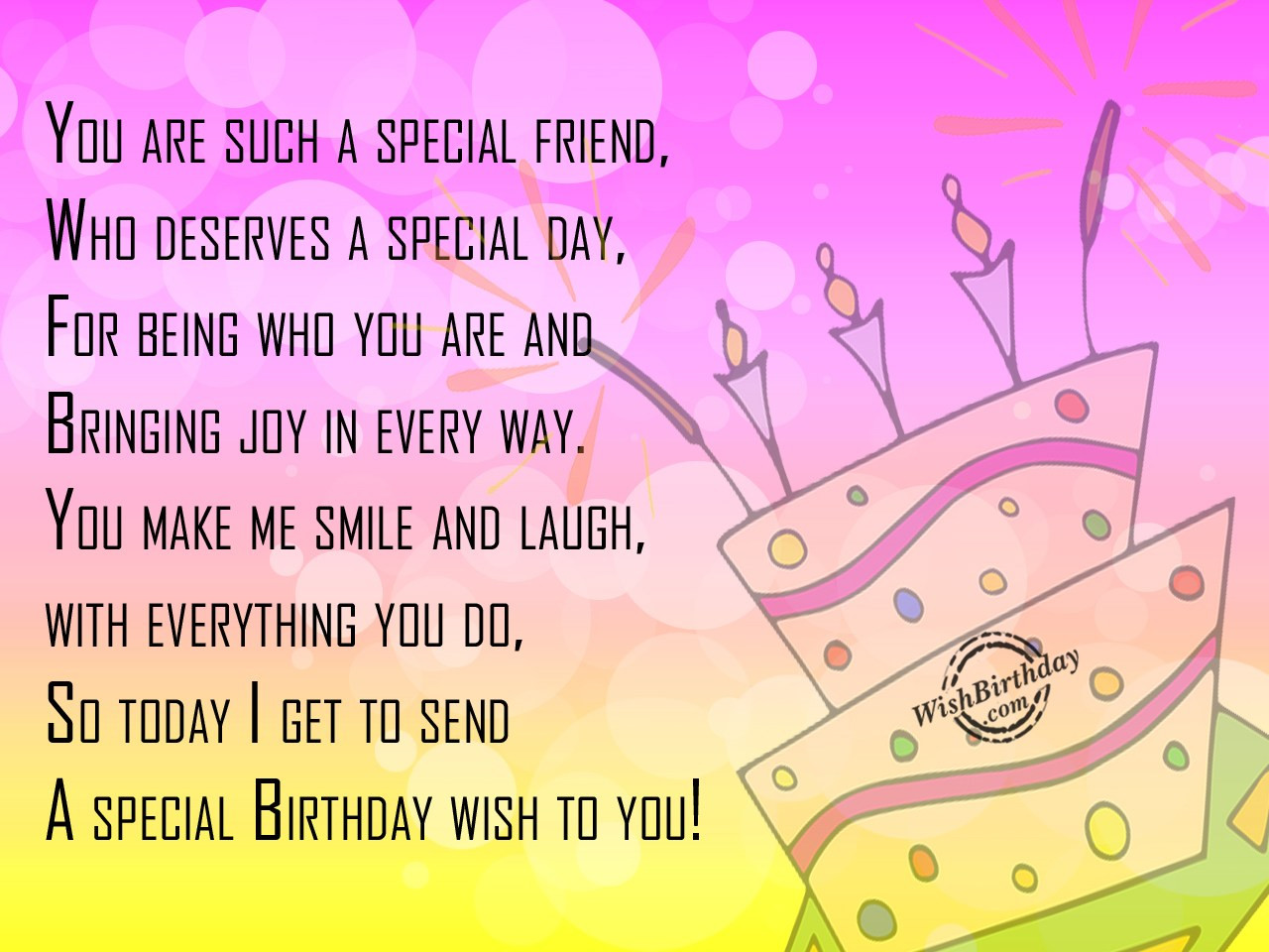 Special Friendship Birthday Wishes
 Birthday Wishes for Best Friend Birthday